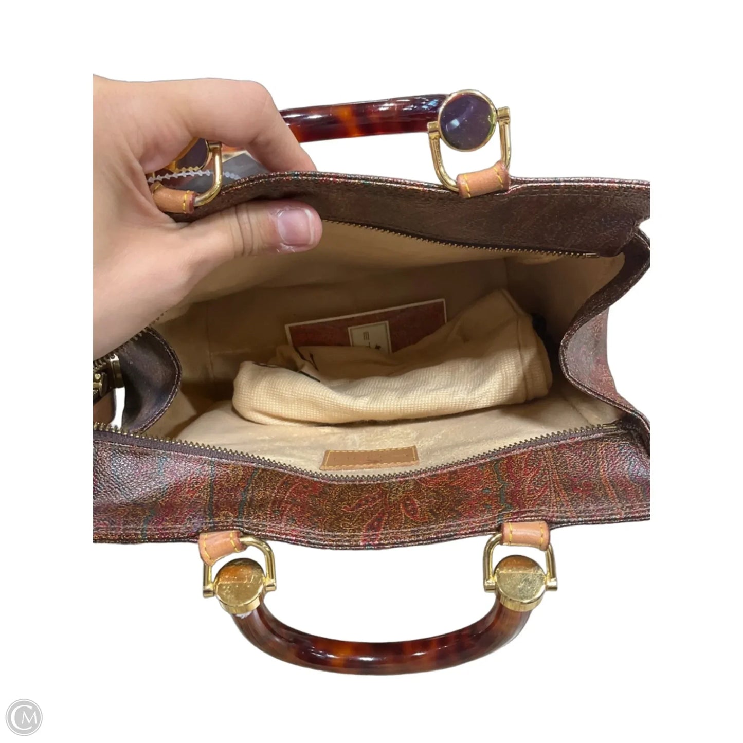 Handbag Leather By Etro, Size: Medium