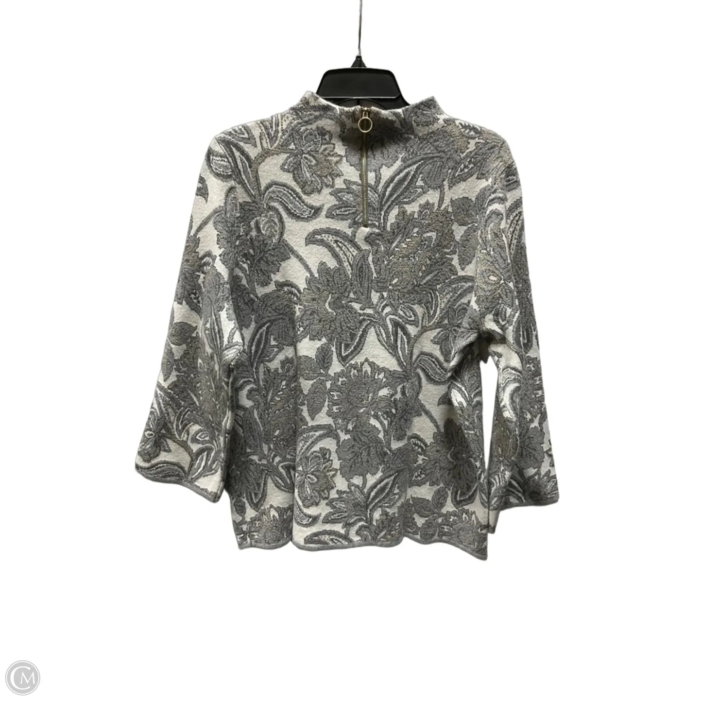 Top Long Sleeve By Chicos In Grey, Size: L