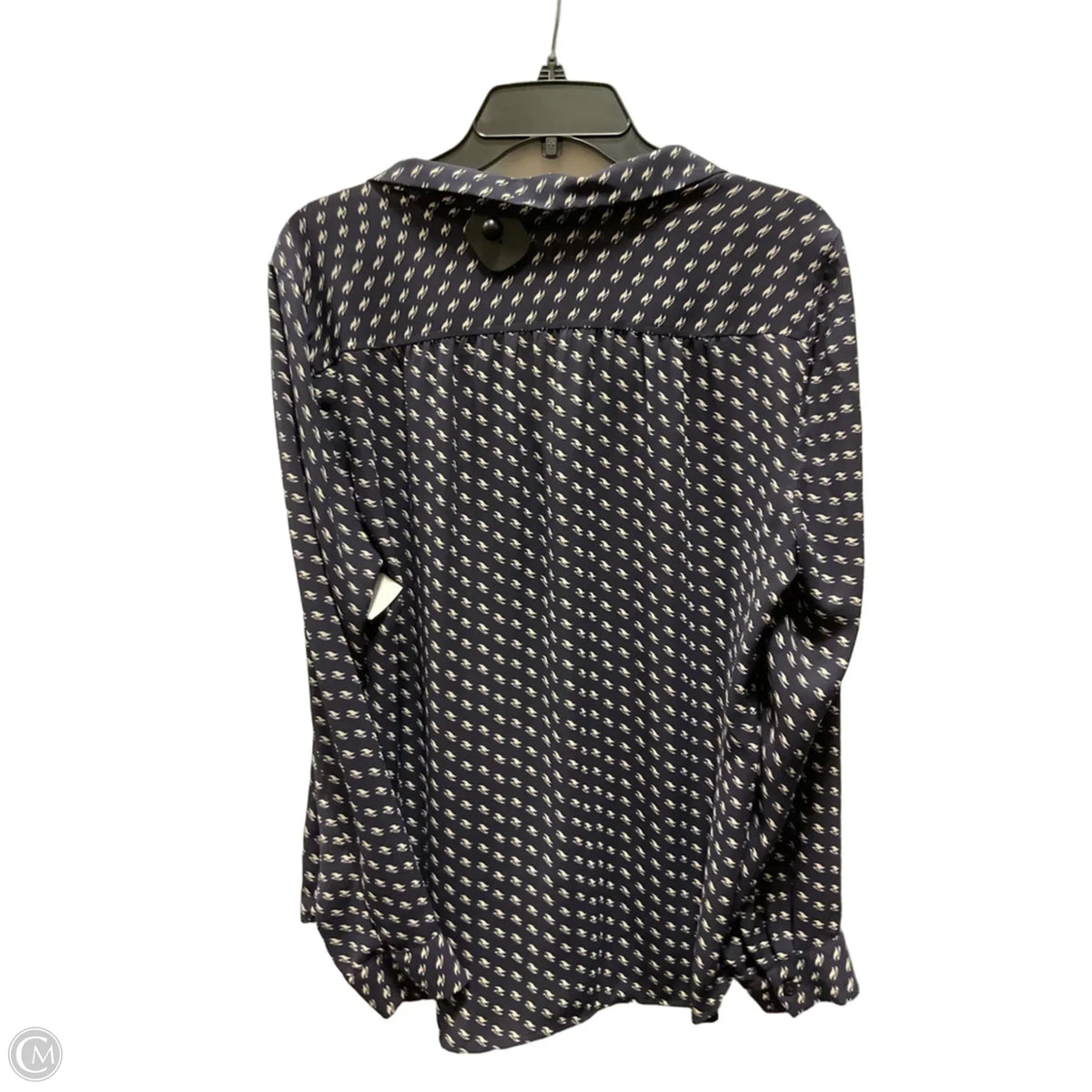 Blouse Long Sleeve By Loft In Navy, Size: L