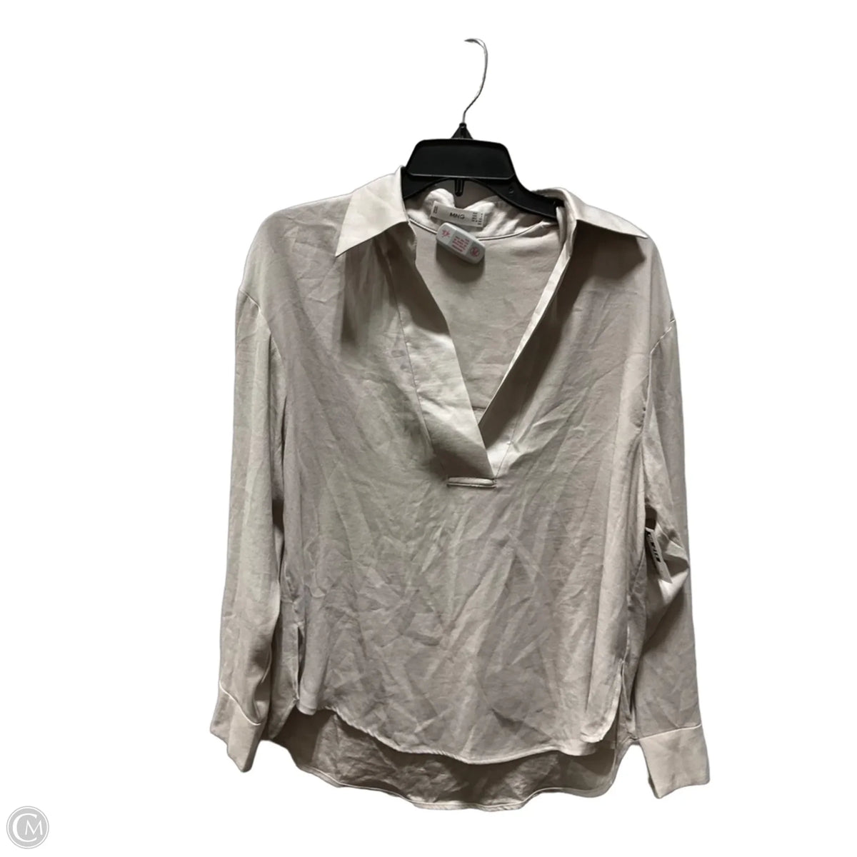 Top Long Sleeve By Mng In Beige, Size: S
