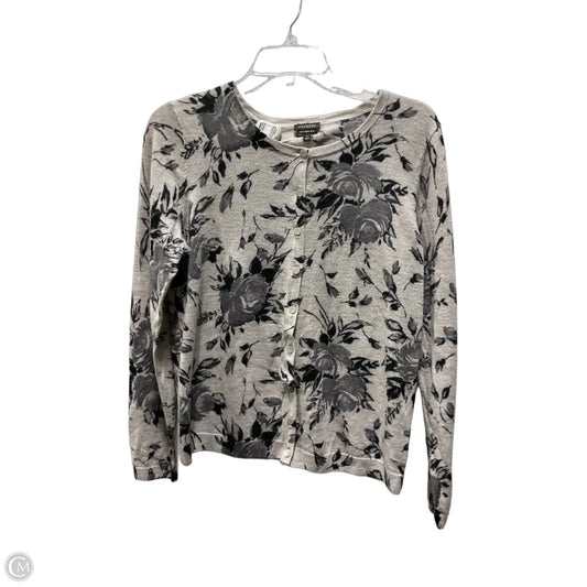 Cardigan By Talbots In Floral Print, Size: L