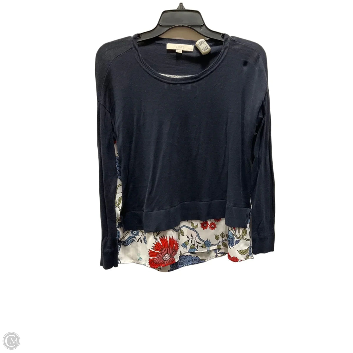 Top 3/4 Sleeve By Loft In Black, Size: Sp