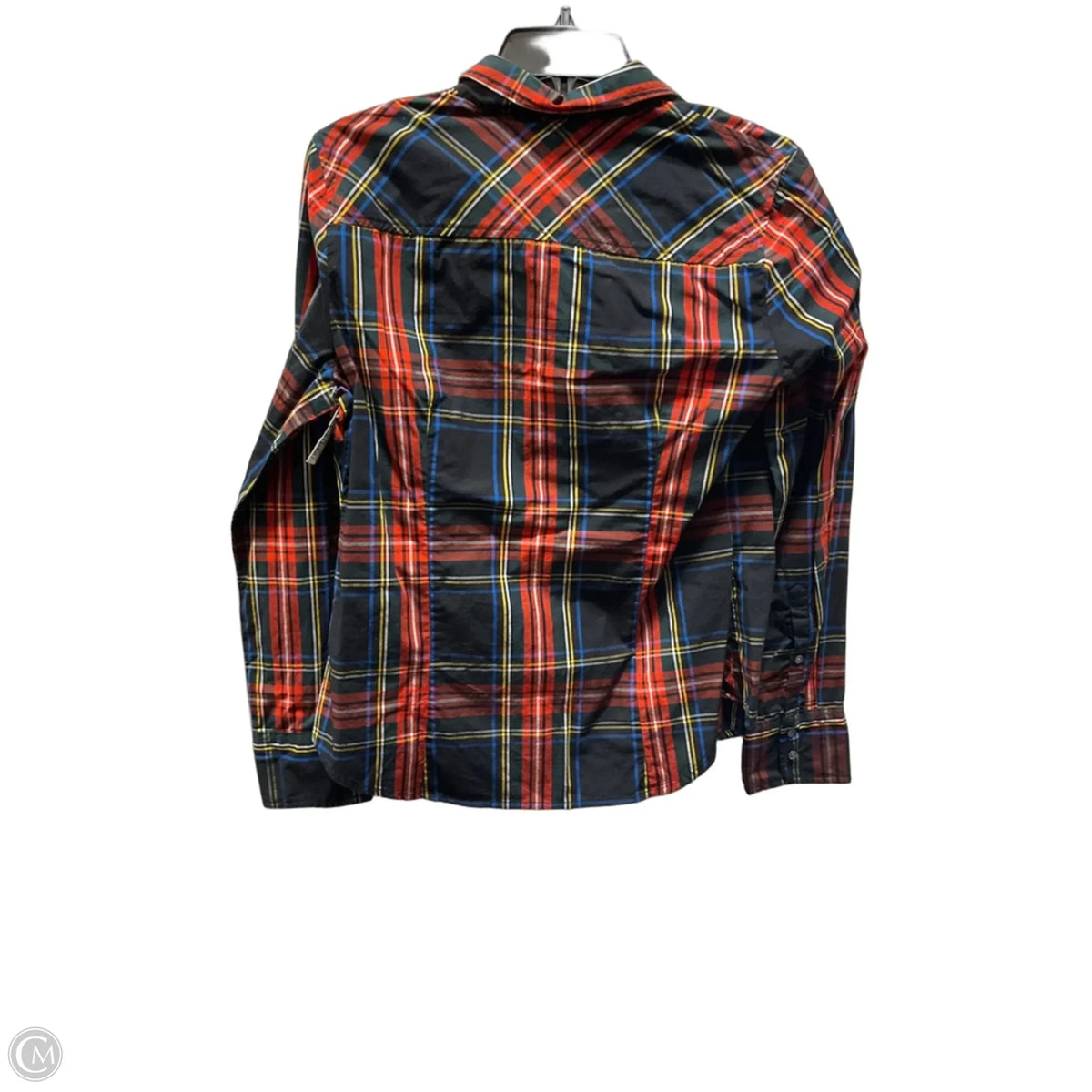 Blouse Long Sleeve By J. Crew In Plaid Pattern, Size: M
