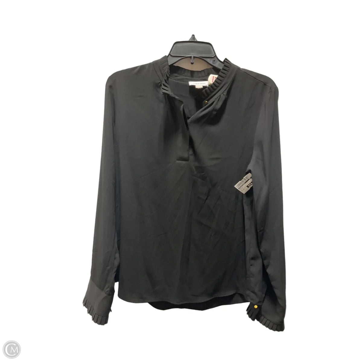 Top Long Sleeve By Calvin Klein In Black, Size: M