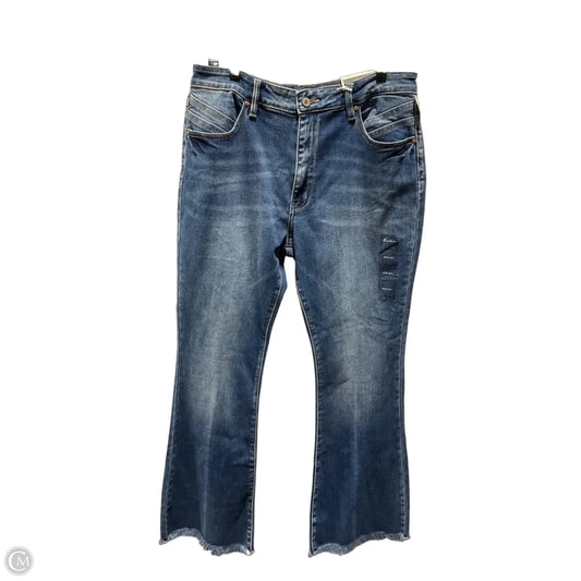 Jeans Flared By Kancan In Blue Denim, Size: 14