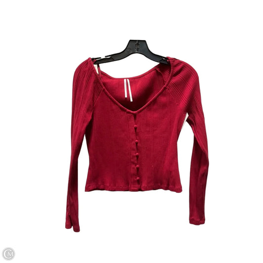 Top Long Sleeve By Anthropologie In Red, Size: M