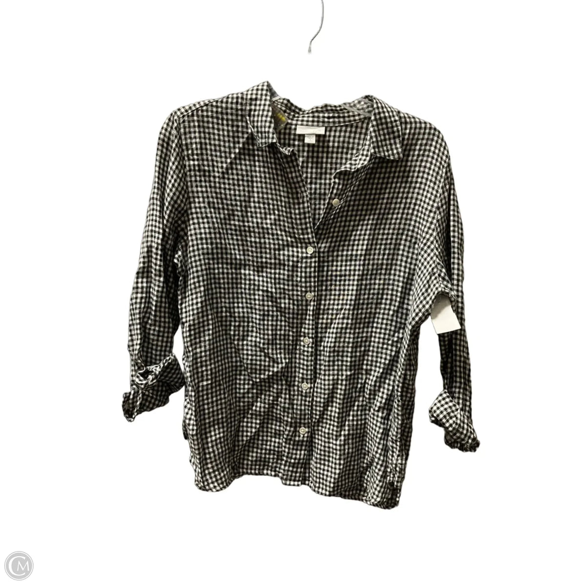 Blouse 3/4 Sleeve By J. Jill In Checkered Pattern, Size: S