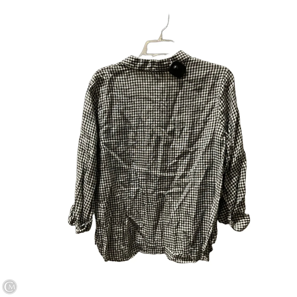 Blouse 3/4 Sleeve By J. Jill In Checkered Pattern, Size: S