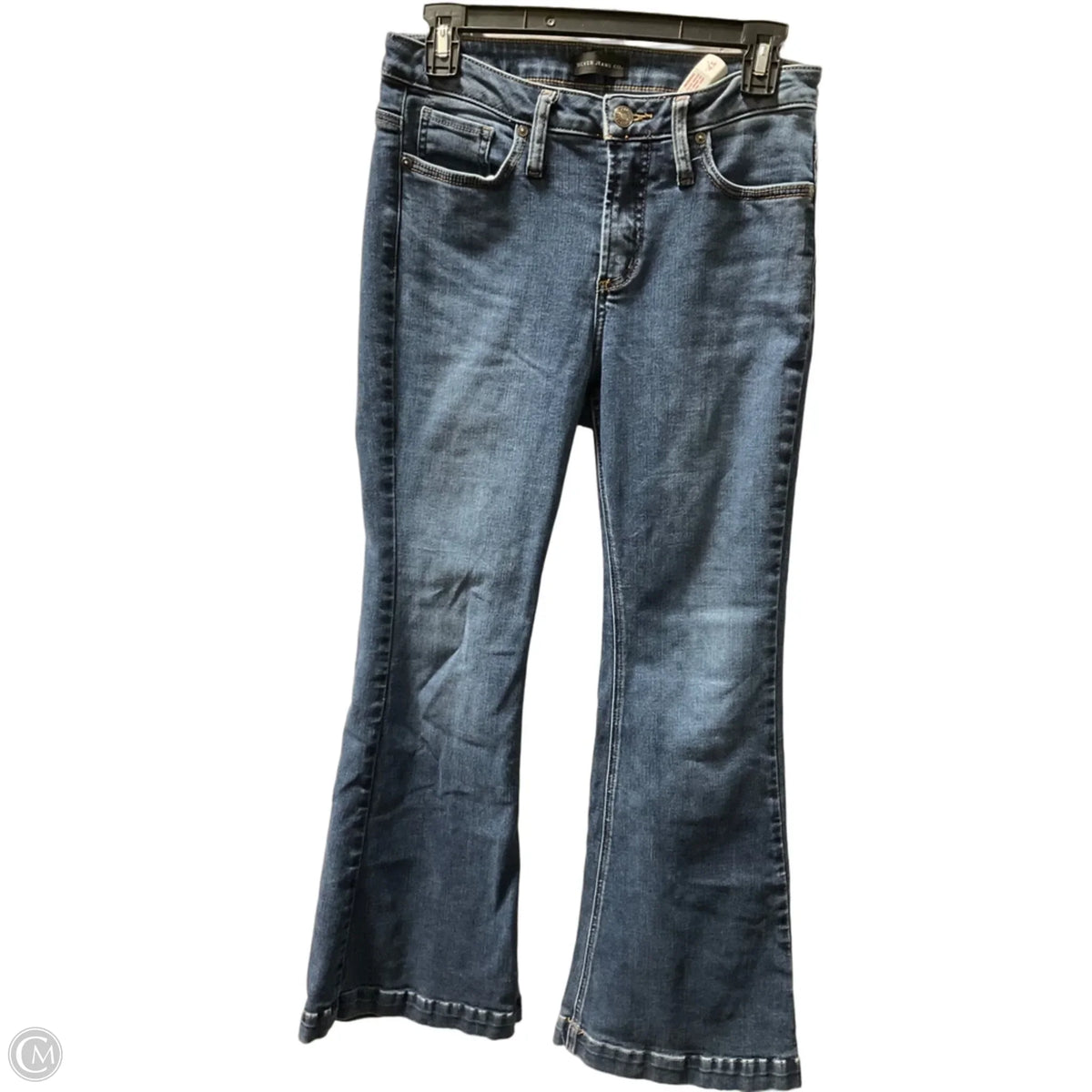 Jeans Flared By Silver In Blue Denim, Size: 4
