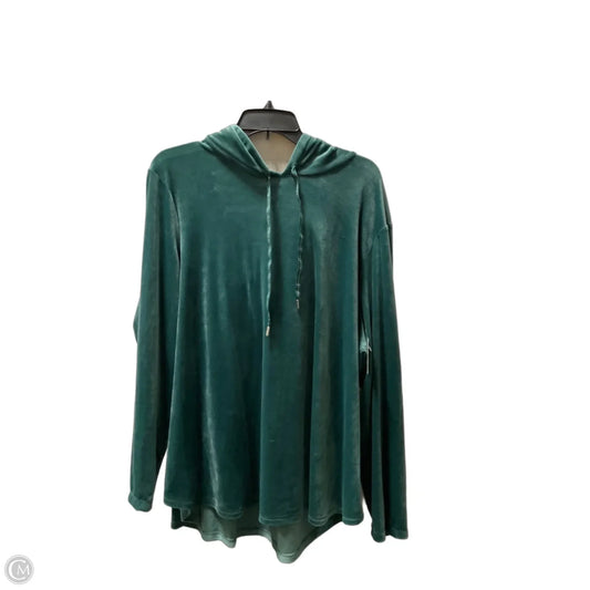 Athletic Top Long Sleeve Hoodie By Livi Active In Green, Size: 2x