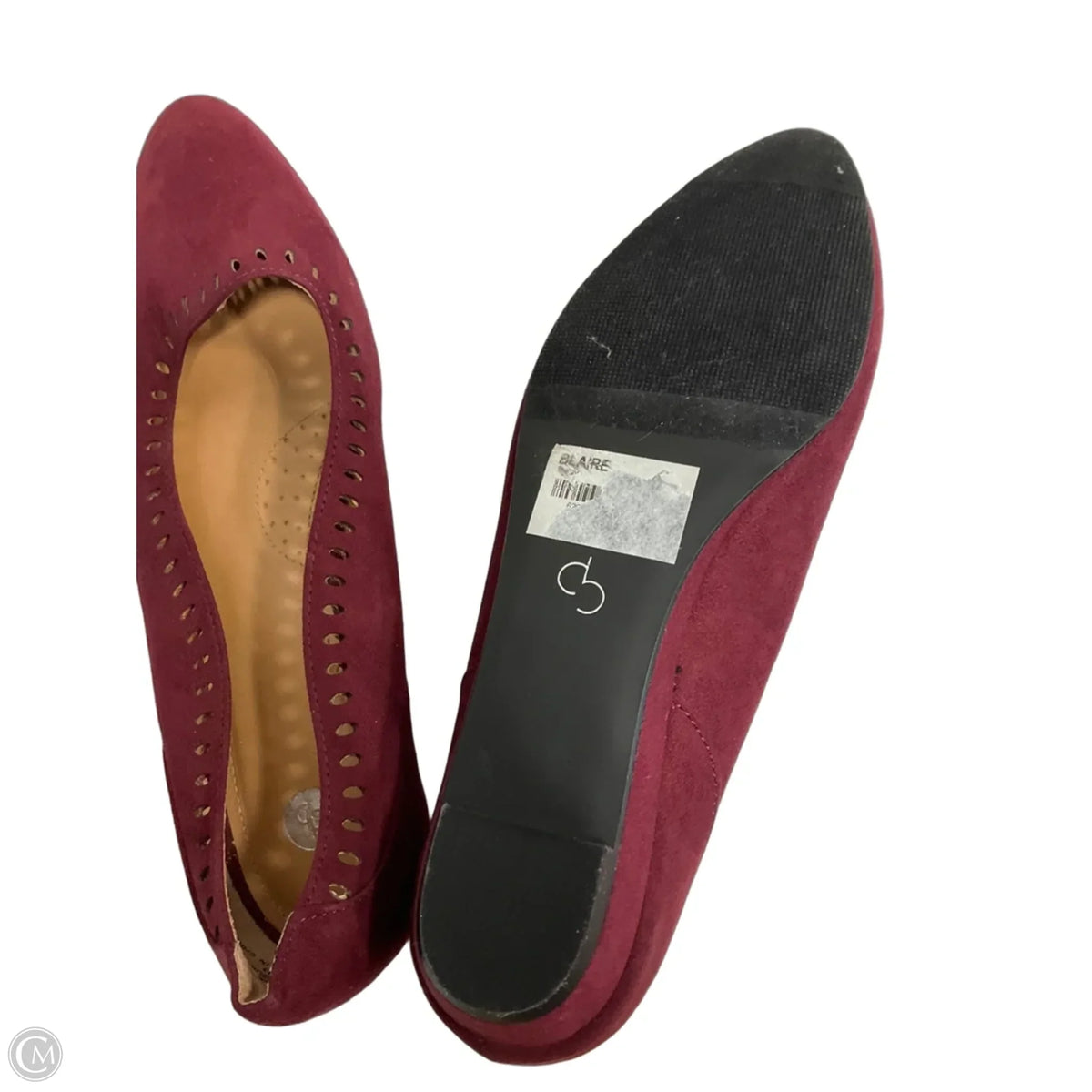 Shoes Flats By Cmf In Maroon, Size: 8.5
