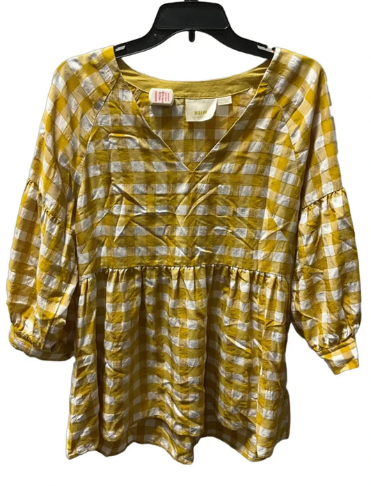 Top 3/4 Sleeve By Maeve In Yellow, Size: S