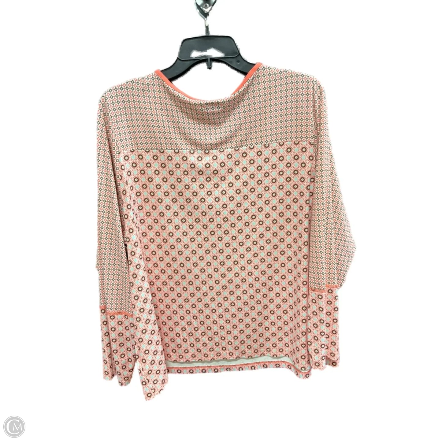 Top Long Sleeve By Lands End In Geometric Pattern, Size: 2x