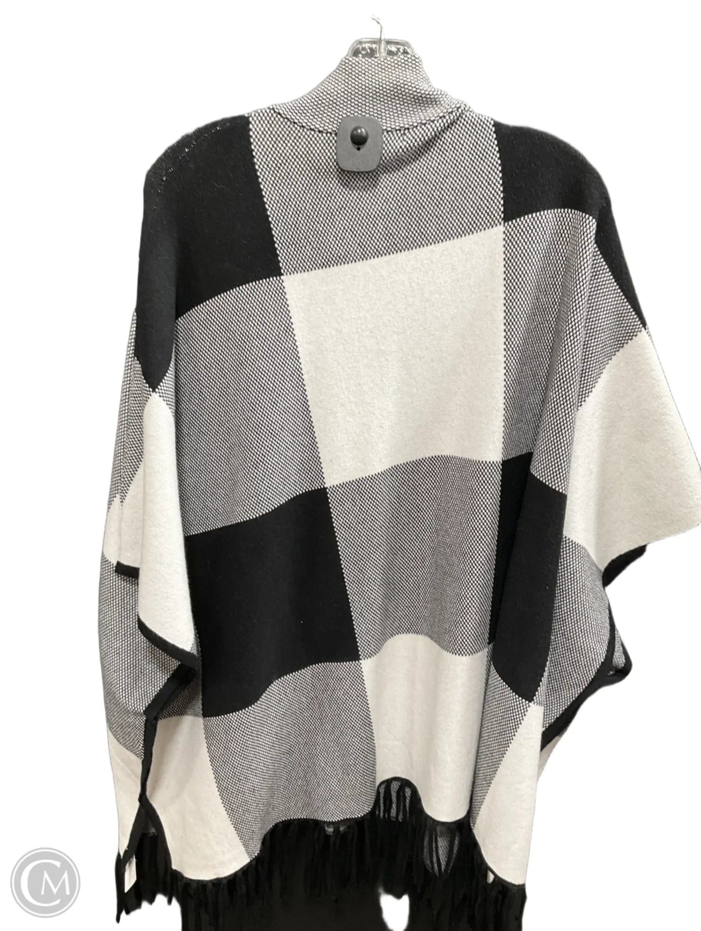 Poncho By Christian Siriano In Black & White, Size: 1x