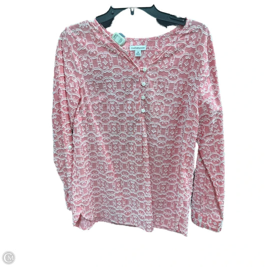 Top Long Sleeve By Croft And Barrow In Pink, Size: M