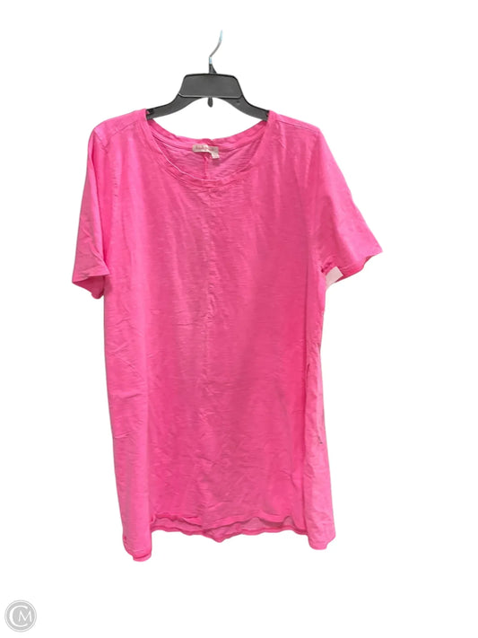 Top Short Sleeve Basic By Fresh Produce In Pink, Size: 2x