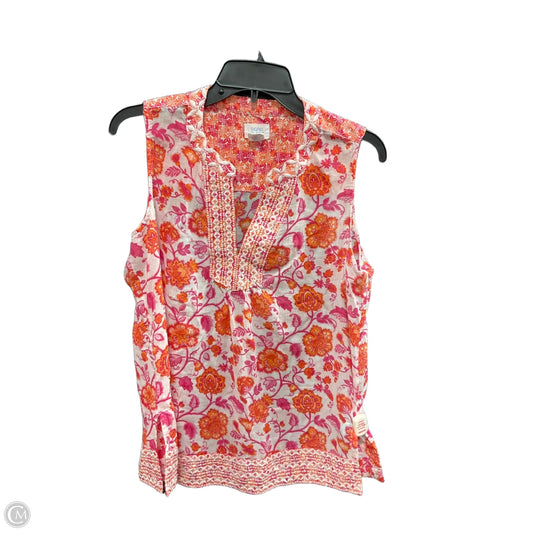 Top Sleeveless By Sigrid Olsen In Orange & Pink, Size: M