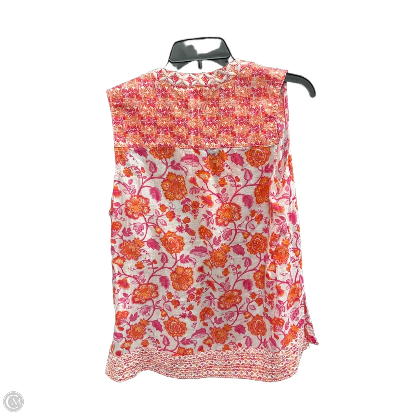 Top Sleeveless By Sigrid Olsen In Orange & Pink, Size: M