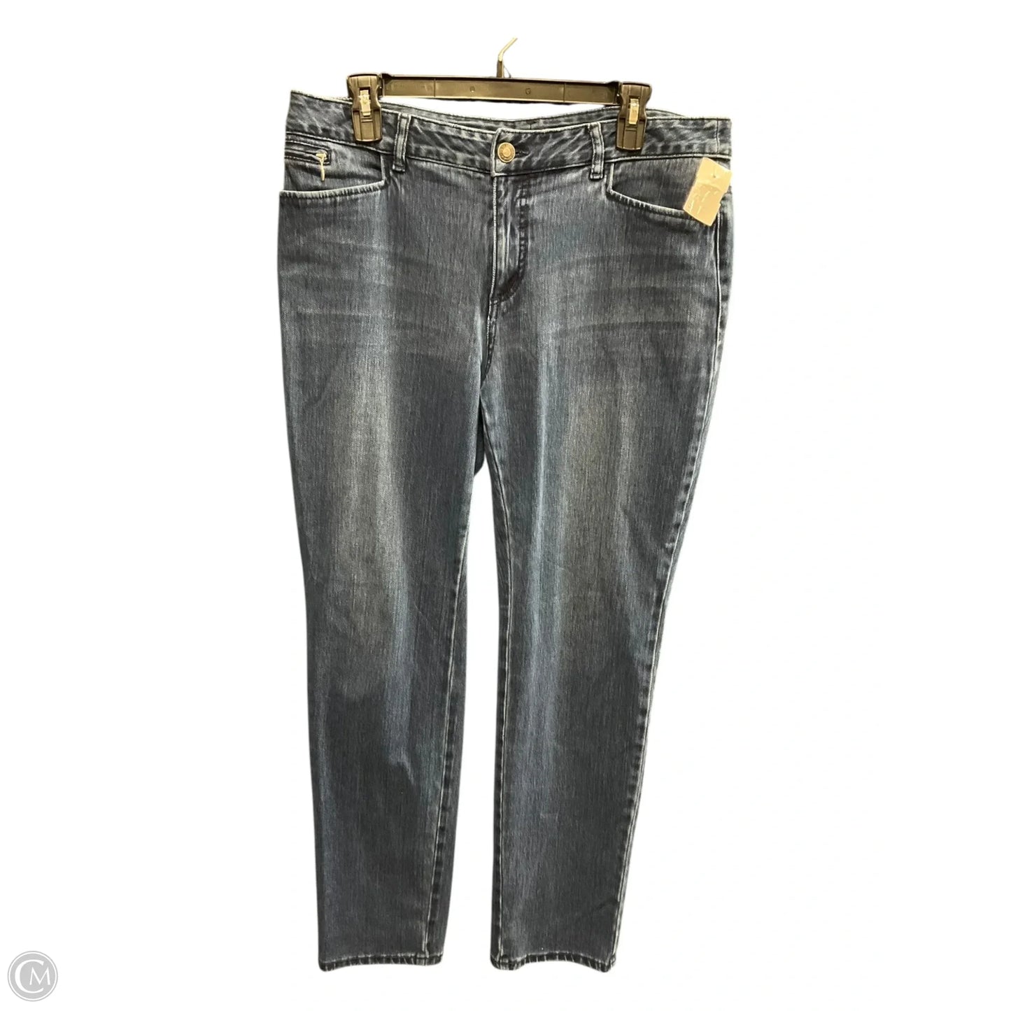 Jeans Straight By Chicos In Blue Denim, Size: 10