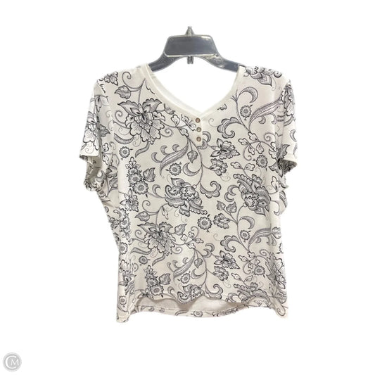 Top Short Sleeve By Karen Scott In White, Size: Xl