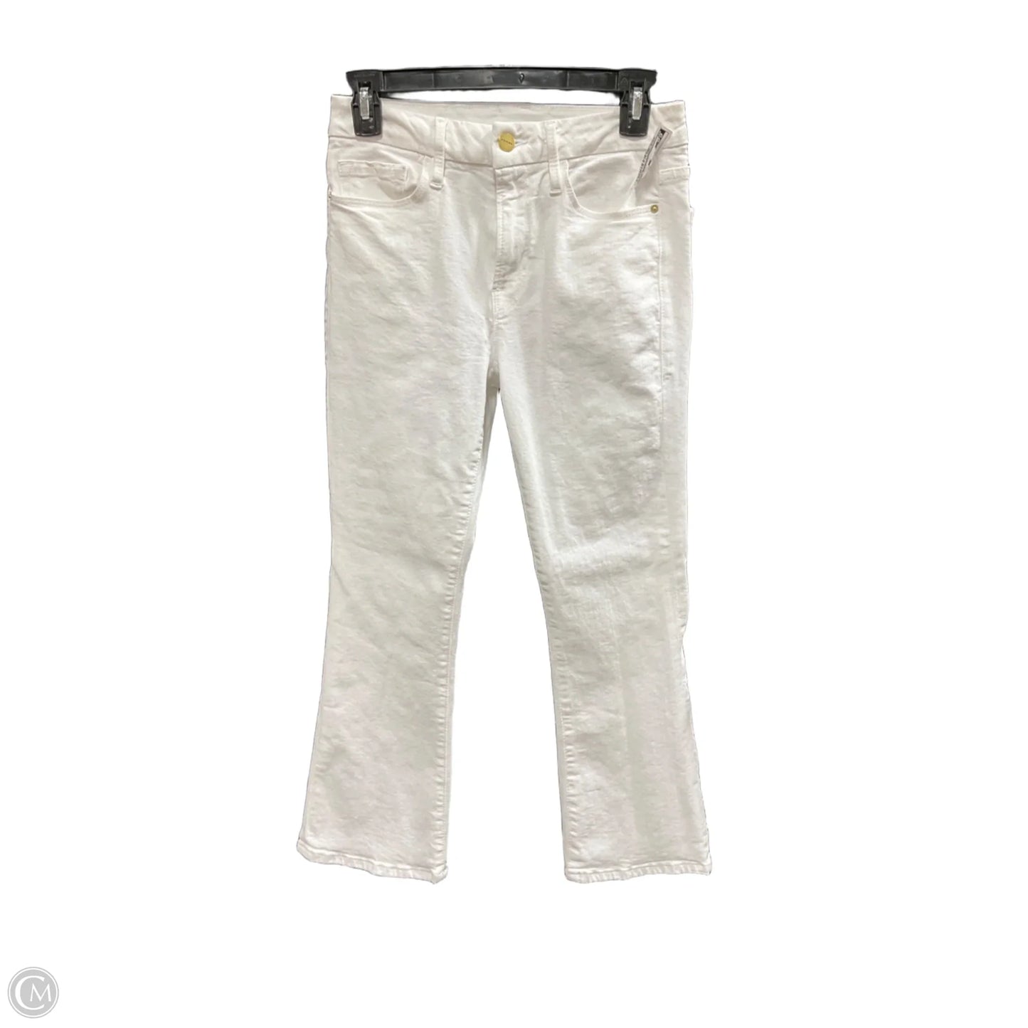 Jeans Boot Cut By Frame In White Denim, Size: 4