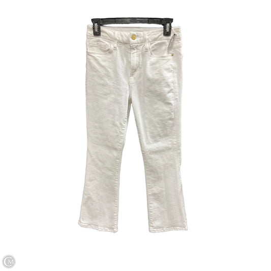Jeans Boot Cut By Frame In White Denim, Size: 4