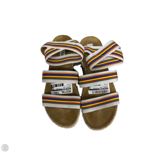Sandals Heels Platform By Steve Madden In Rainbow Print, Size: 8