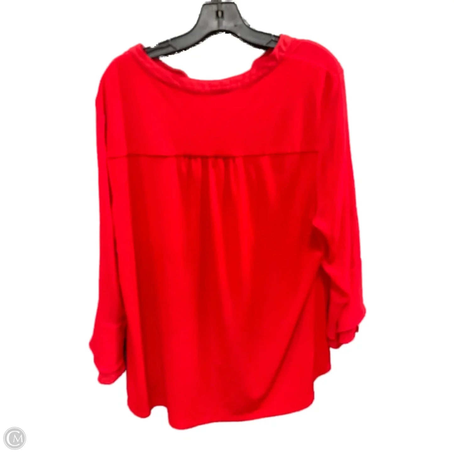 Top Long Sleeve By Charter Club In Red, Size: 3x