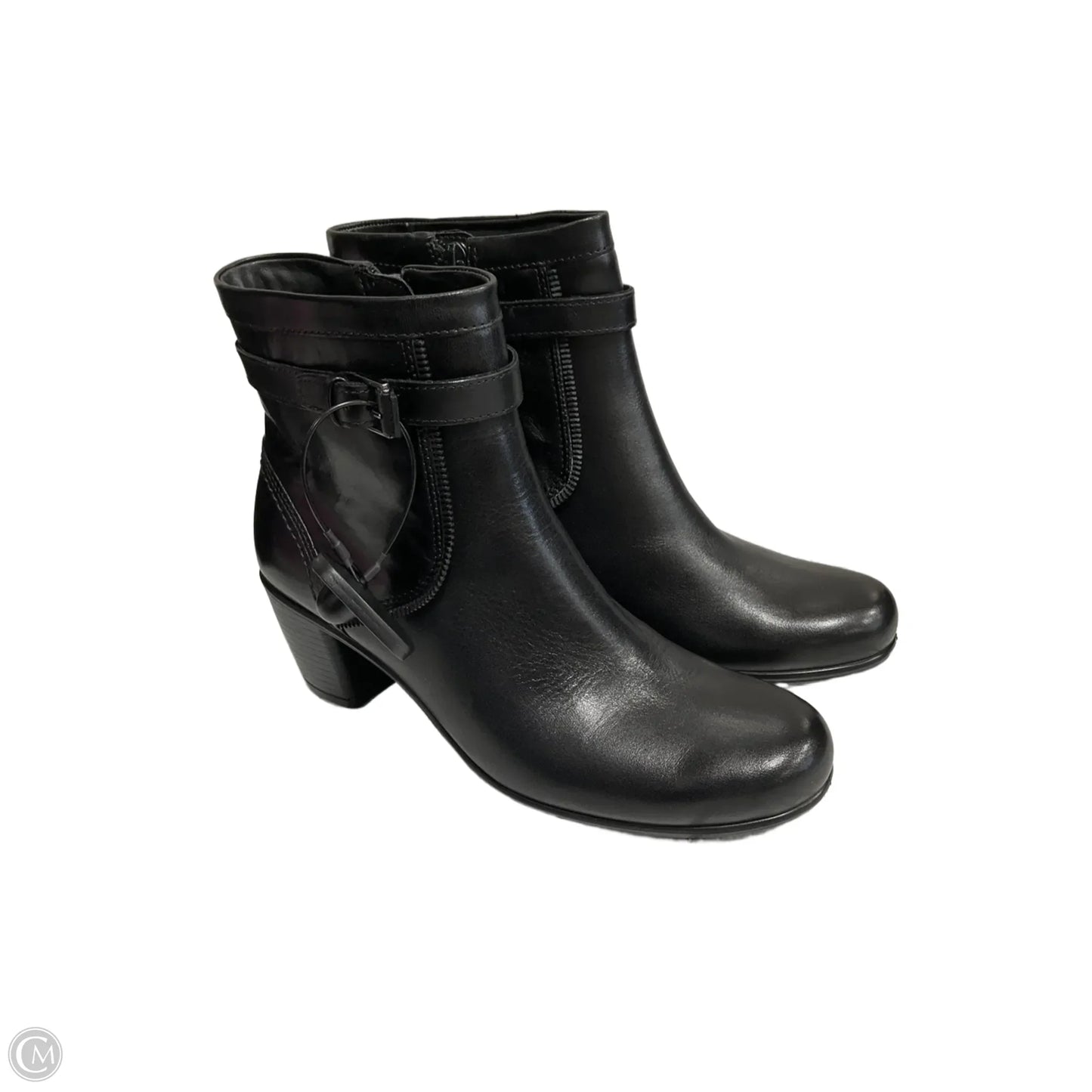 Boots Ankle Heels By Ecco In Black, Size: 8.5