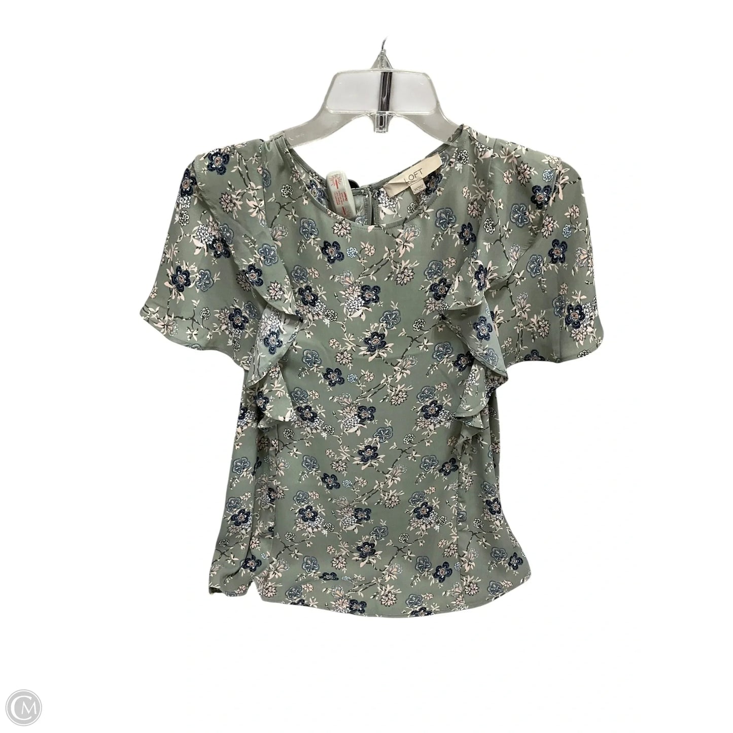 Top Short Sleeve By Loft In Floral Print, Size: Xs