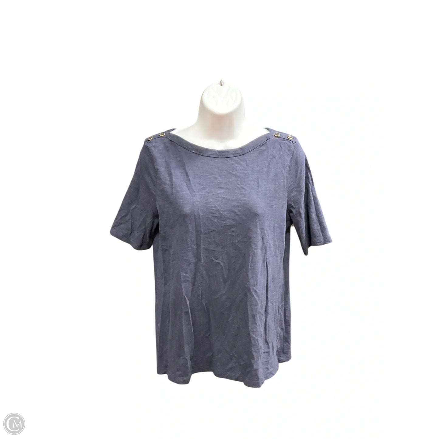 Top Short Sleeve By Talbots In Navy, Size: Mp