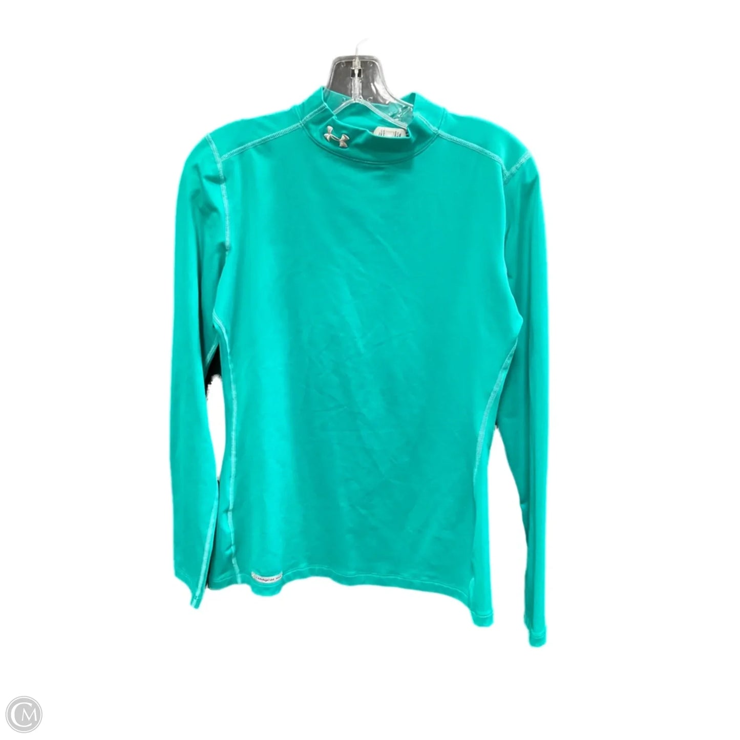 Athletic Top Long Sleeve Crewneck By Under Armour In Teal, Size: L