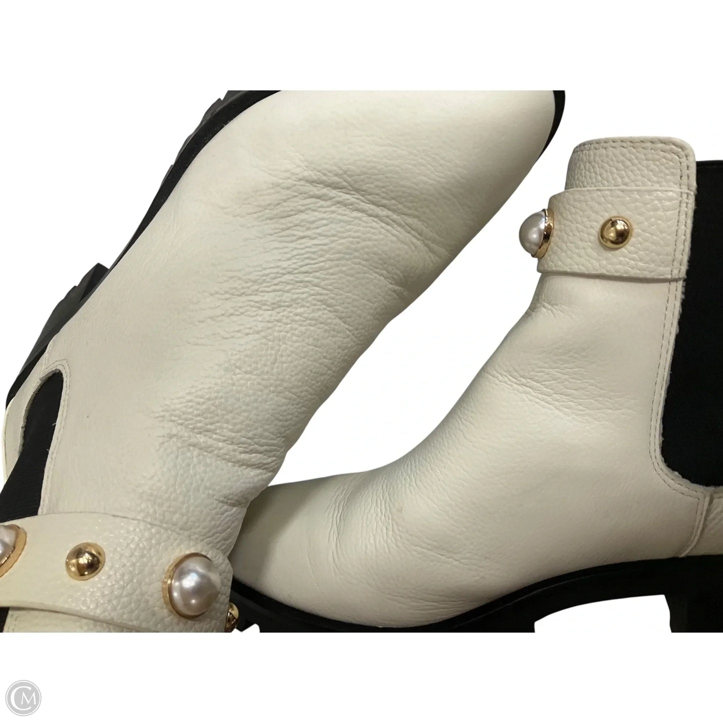 Boots Designer By Karl Lagerfeld In White, Size: 9