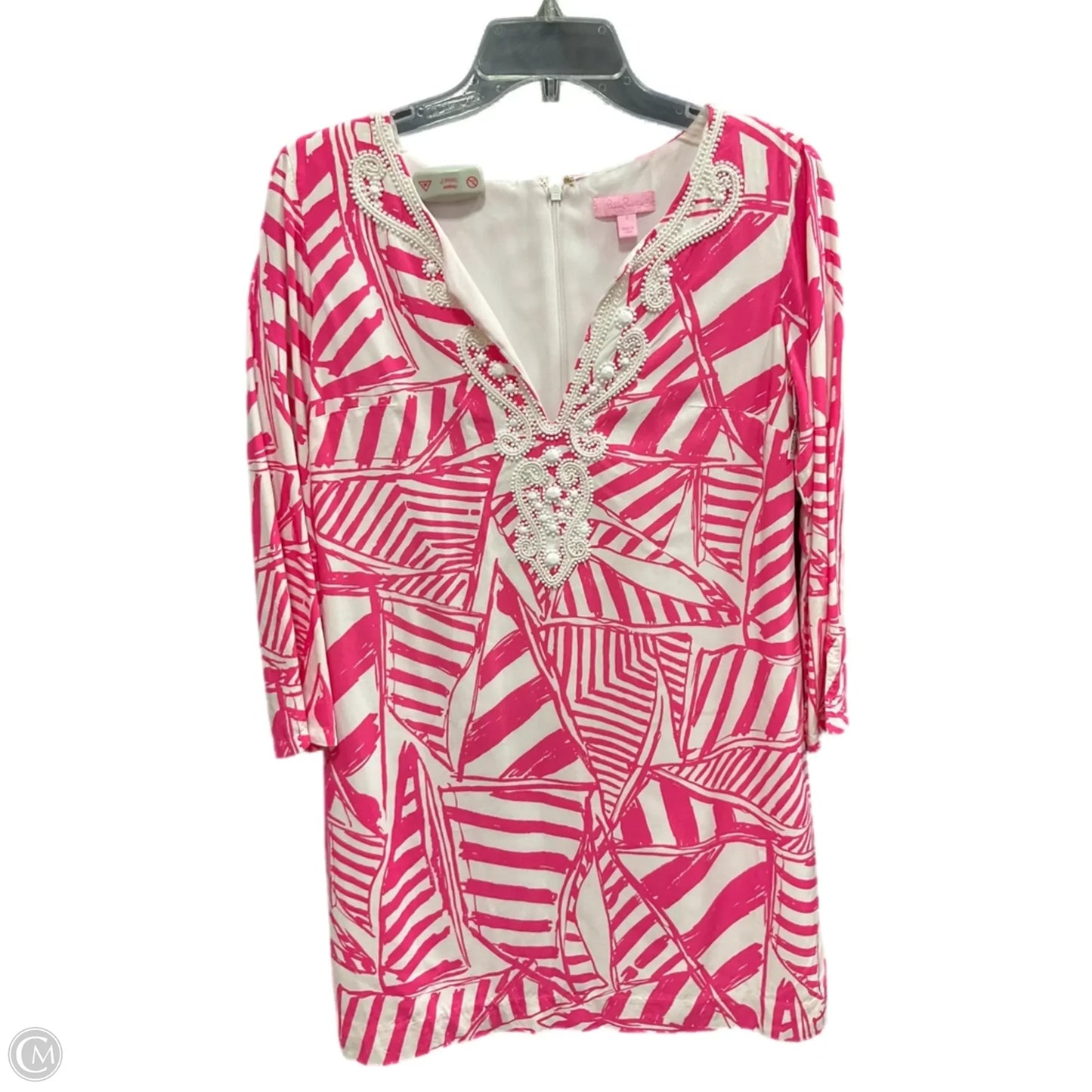 Dress Designer By Lilly Pulitzer In Pink & White, Size: S