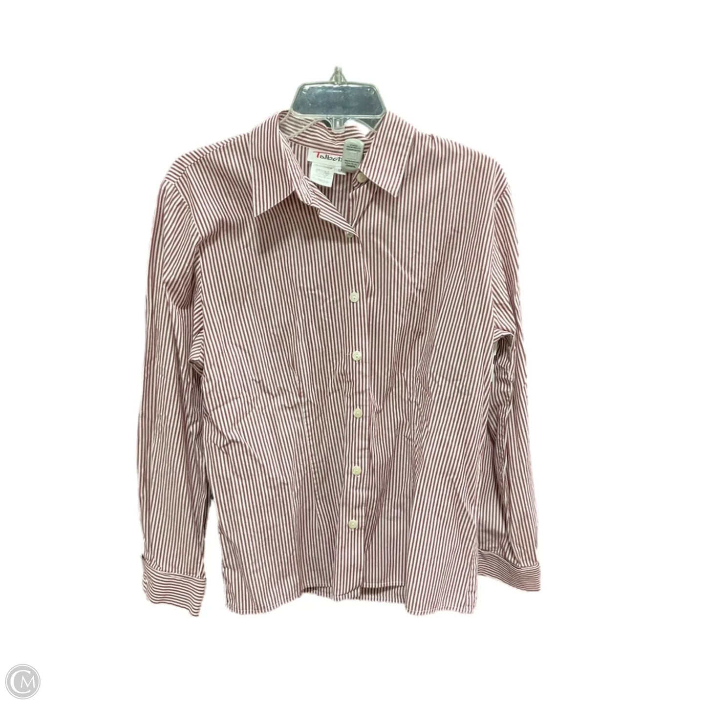 Blouse Long Sleeve By Talbots In Striped Pattern, Size: 12