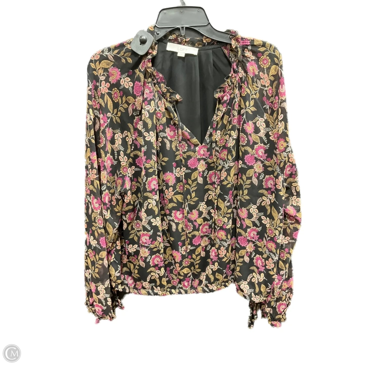 Top Long Sleeve By Loft In Floral Print, Size: Xxl