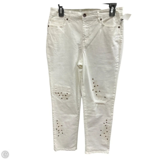 Jeans Straight By Logo In Cream, Size: 4