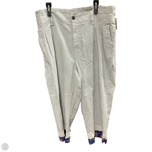 Jeans Wide Leg By Madewell In Striped Pattern, Size: 20