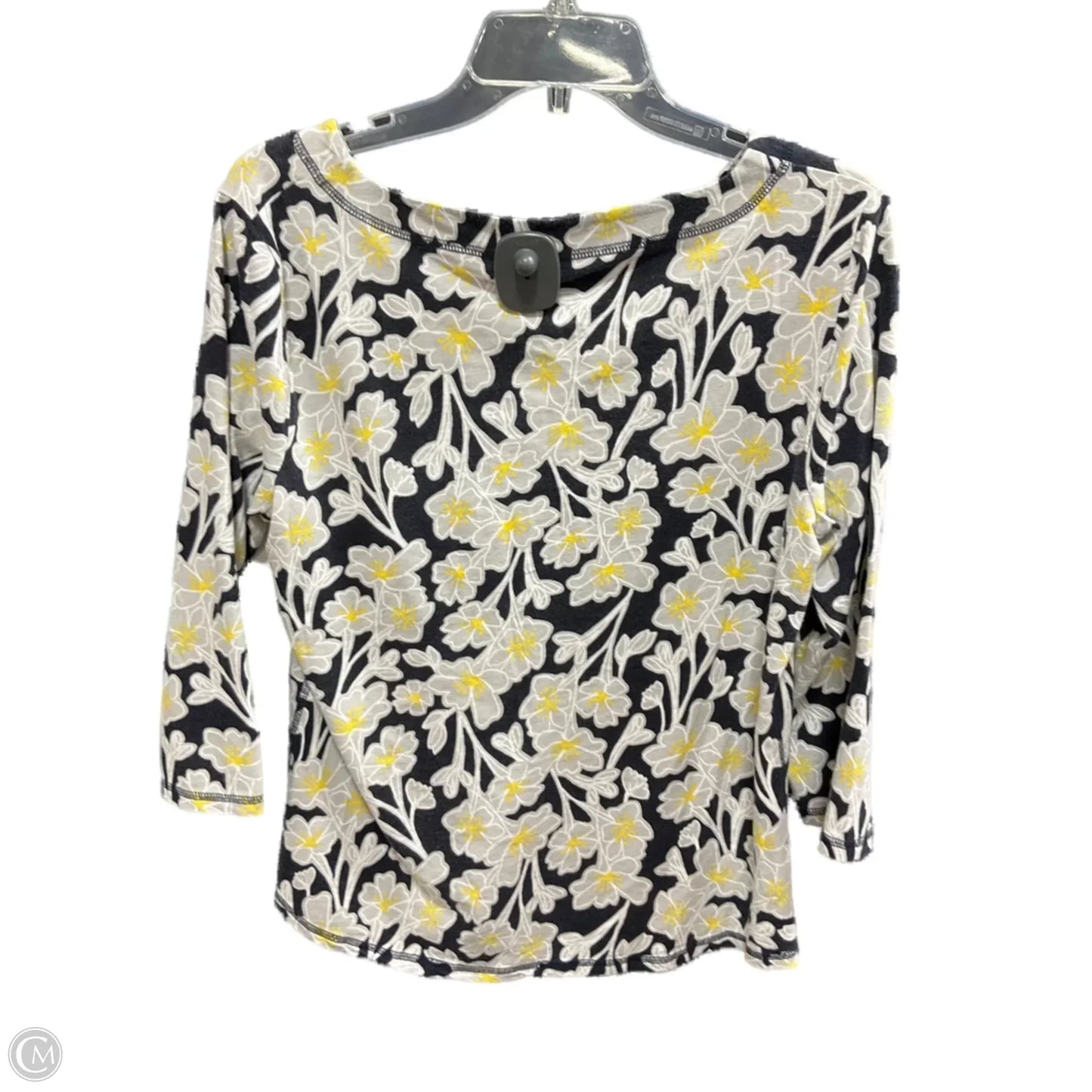 Top 3/4 Sleeve By Talbots In Floral Print, Size: L