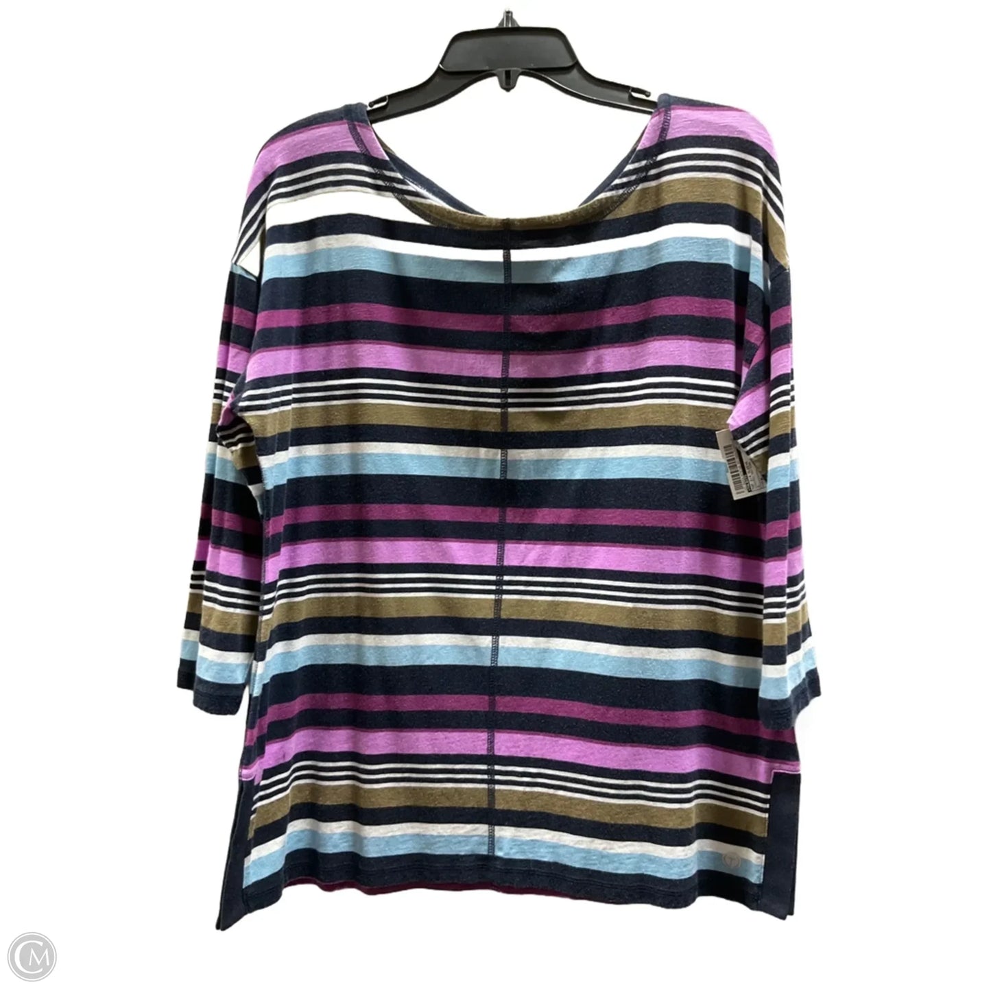 Top 3/4 Sleeve By Talbots In Striped Pattern, Size: M