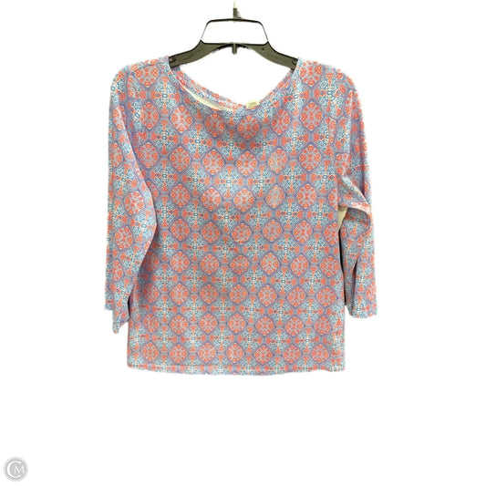Top 3/4 Sleeve By Talbots In Blue & Orange, Size: L