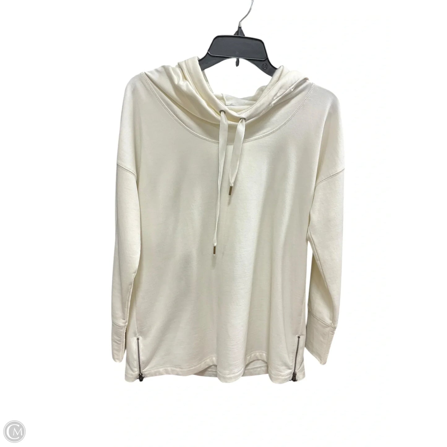 Sweatshirt Hoodie By Talbots In Cream, Size: Mp