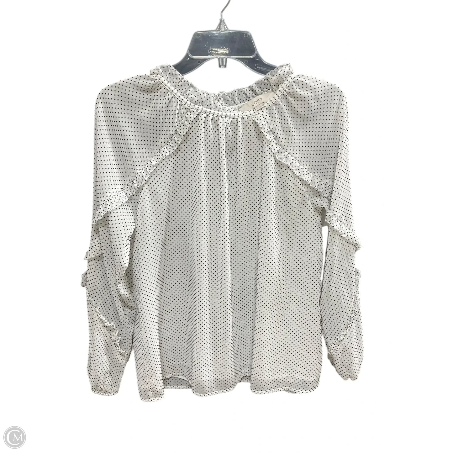 Top Long Sleeve By Loft In Polkadot Pattern, Size: S