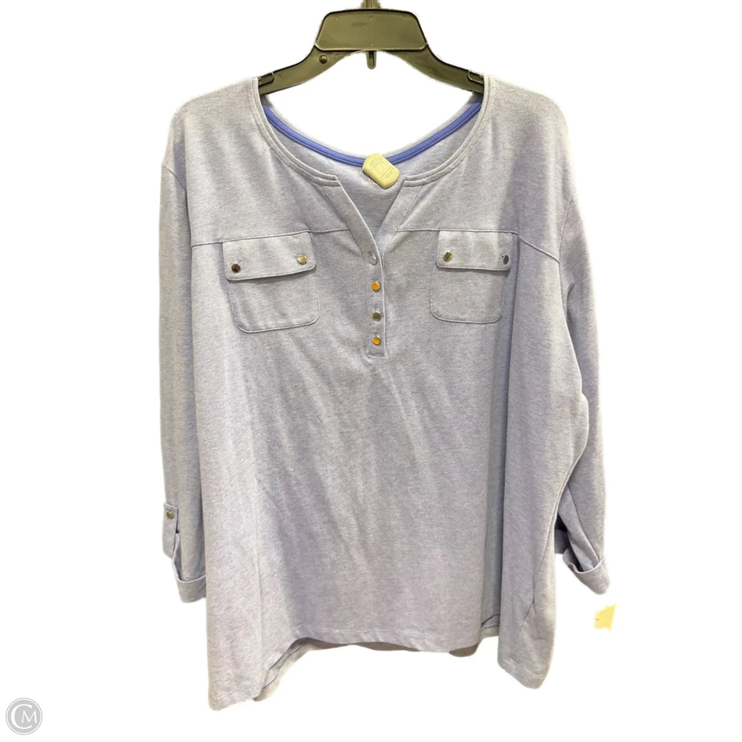 Top 3/4 Sleeve By Croft And Barrow In Blue, Size: 3x