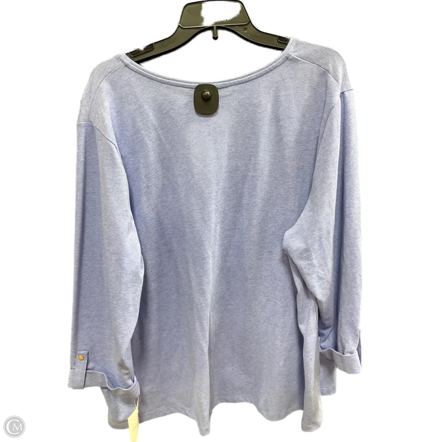 Top 3/4 Sleeve By Croft And Barrow In Blue, Size: 3x
