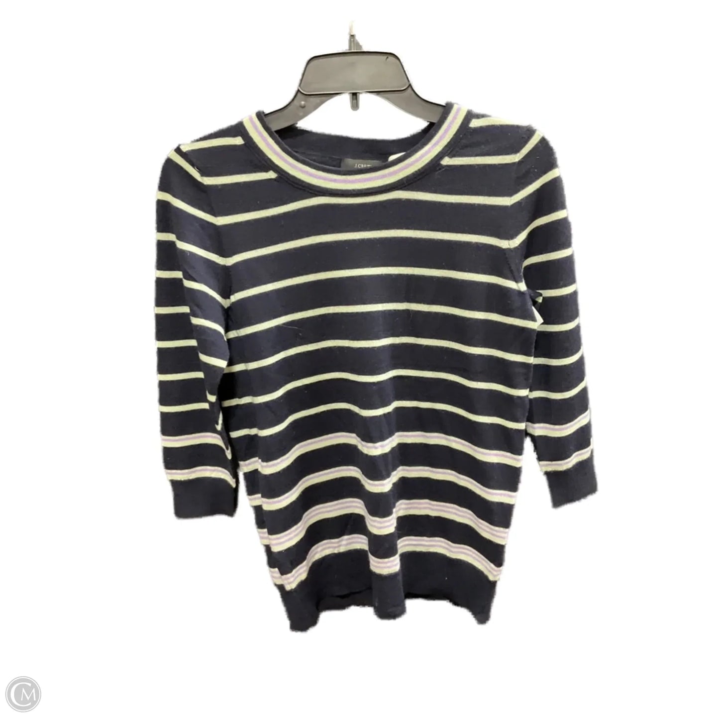 Top 3/4 Sleeve By J. Crew In Striped Pattern, Size: Xs