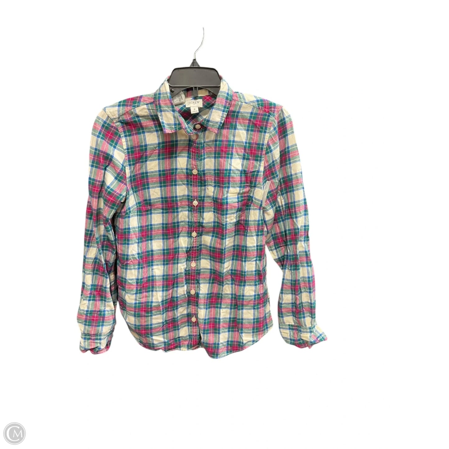 Top Long Sleeve By J. Crew In Plaid Pattern, Size: S