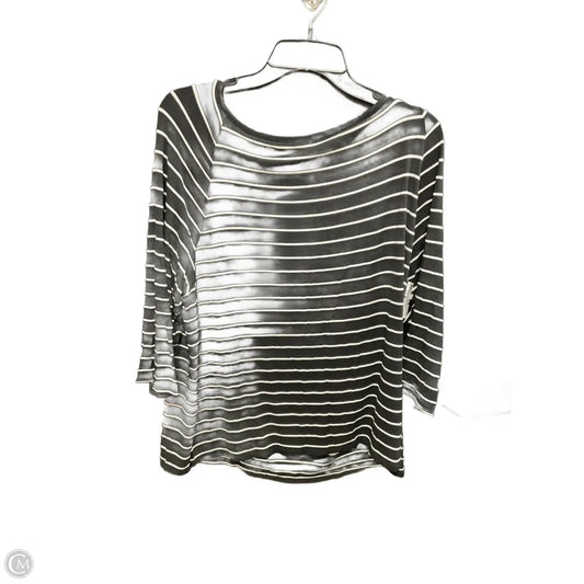 Top 3/4 Sleeve By Chicos In Black & White, Size: Xxl