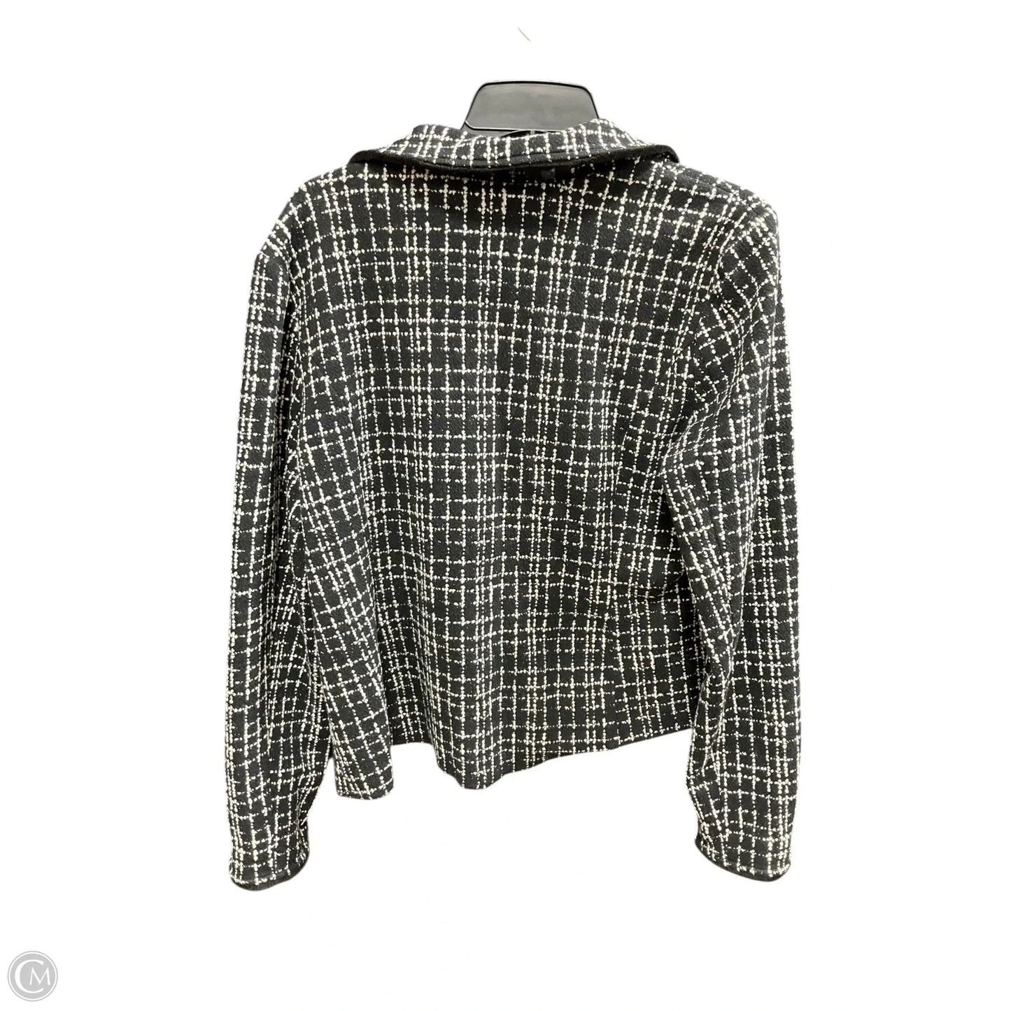 Jacket Moto By Joseph Ribkoff In Black & White, Size: 14