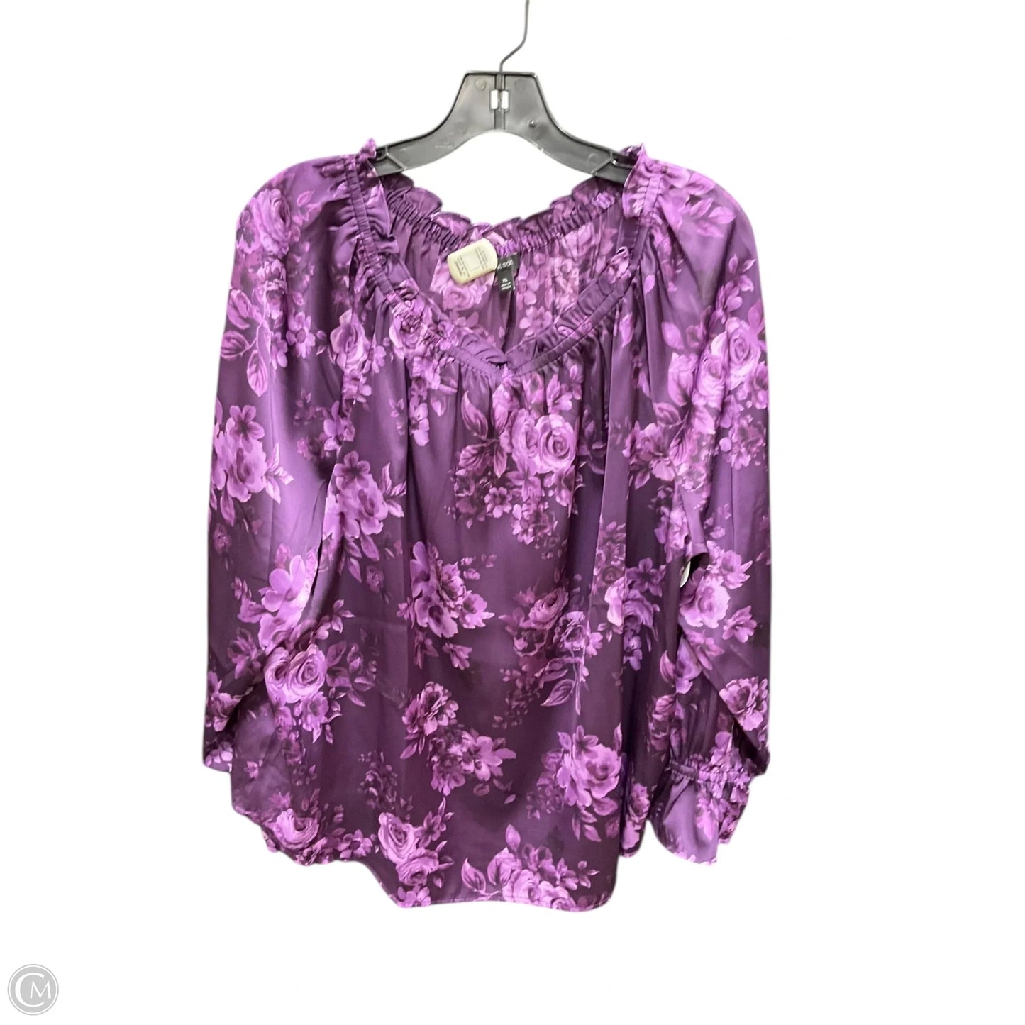 Top Long Sleeve By Talbots In Floral Print, Size: Xl